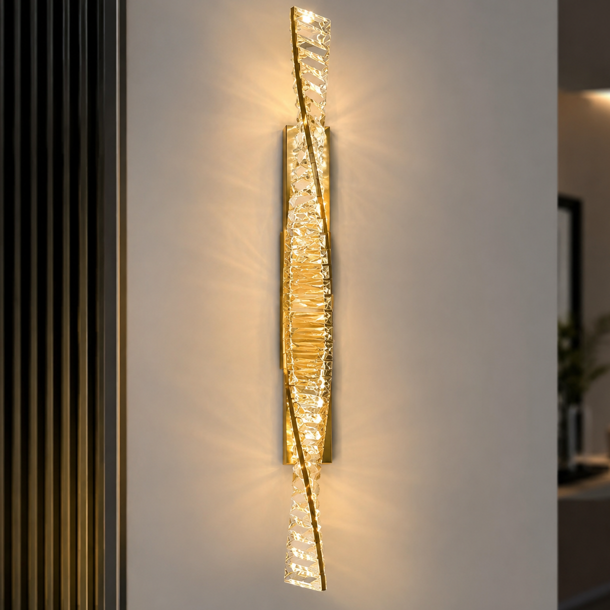 Crystal LED Wall Light, Modern Dimmable Wall Sconce for Bedroom & Living Room | Elvaris