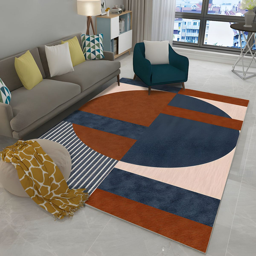 Abstract Geometric Area Rug for Modern Living Room | Velmara