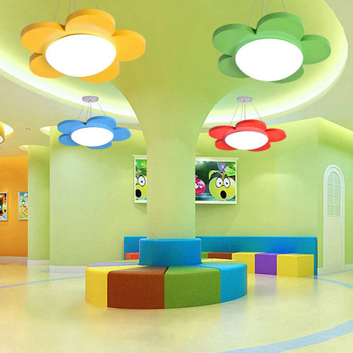 Acrylic LED Pendant Light Kids Room Flower Design | Calora