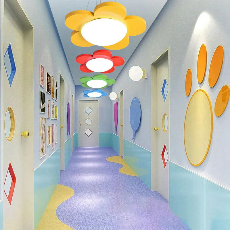Acrylic LED Pendant Light Kids Room Flower Design | Calora