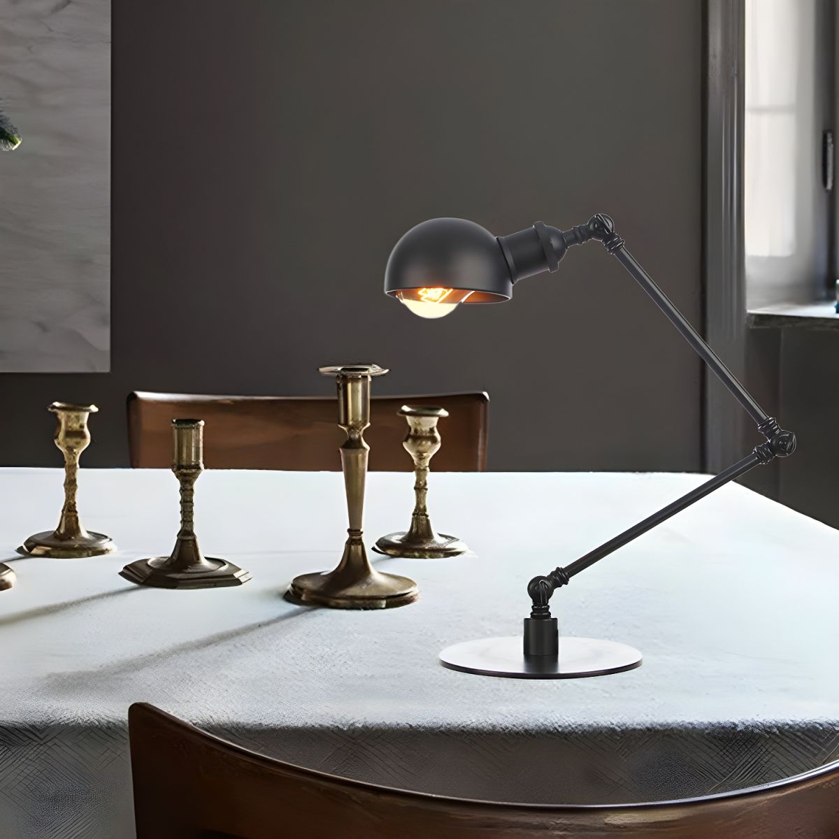 Adjustable Arm Table Lamp Retro Industrial Style | Sevira