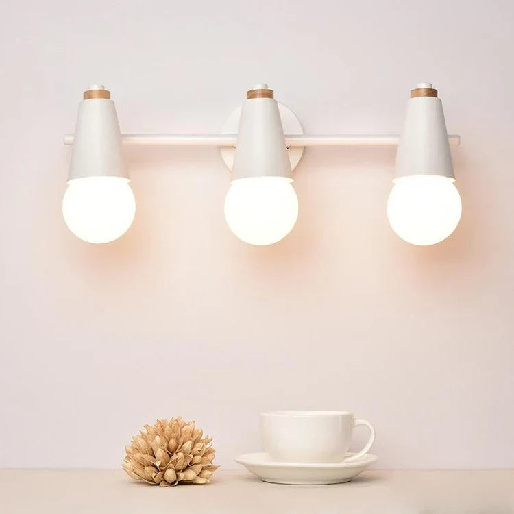 Adjustable Iron Wood Wall Light With Dual Heads | Lumawyn