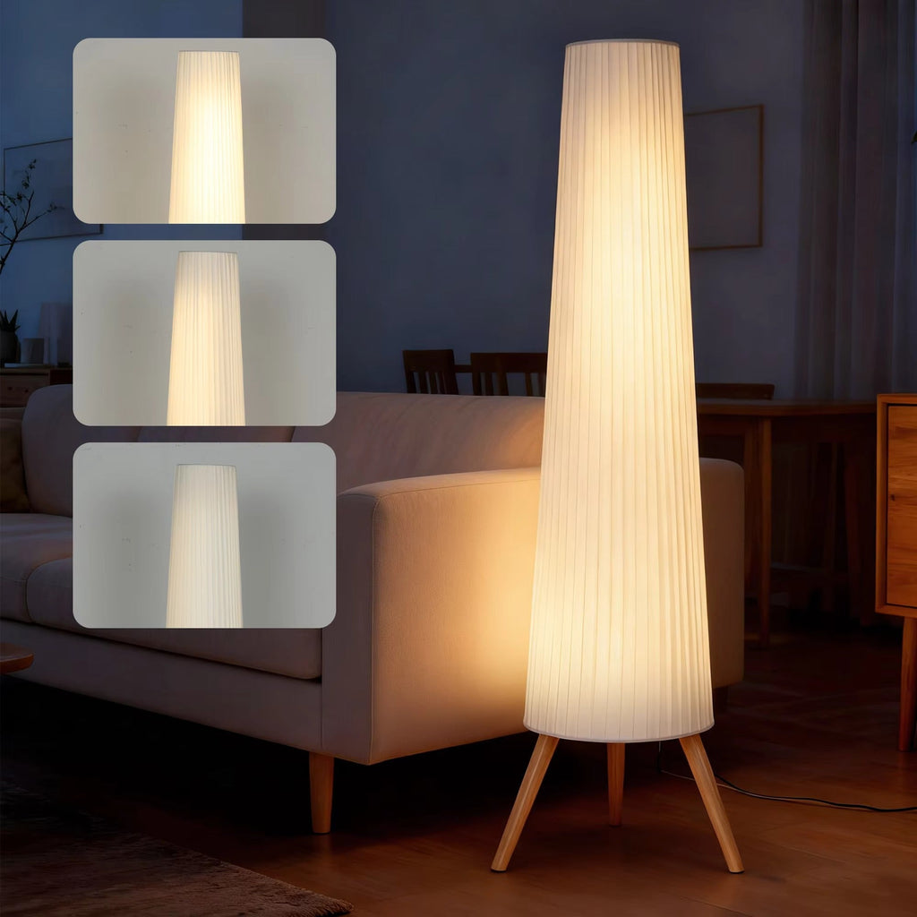 Adjustable Wood Tripod Floor Lamp Nordic Brightness | Helrixo