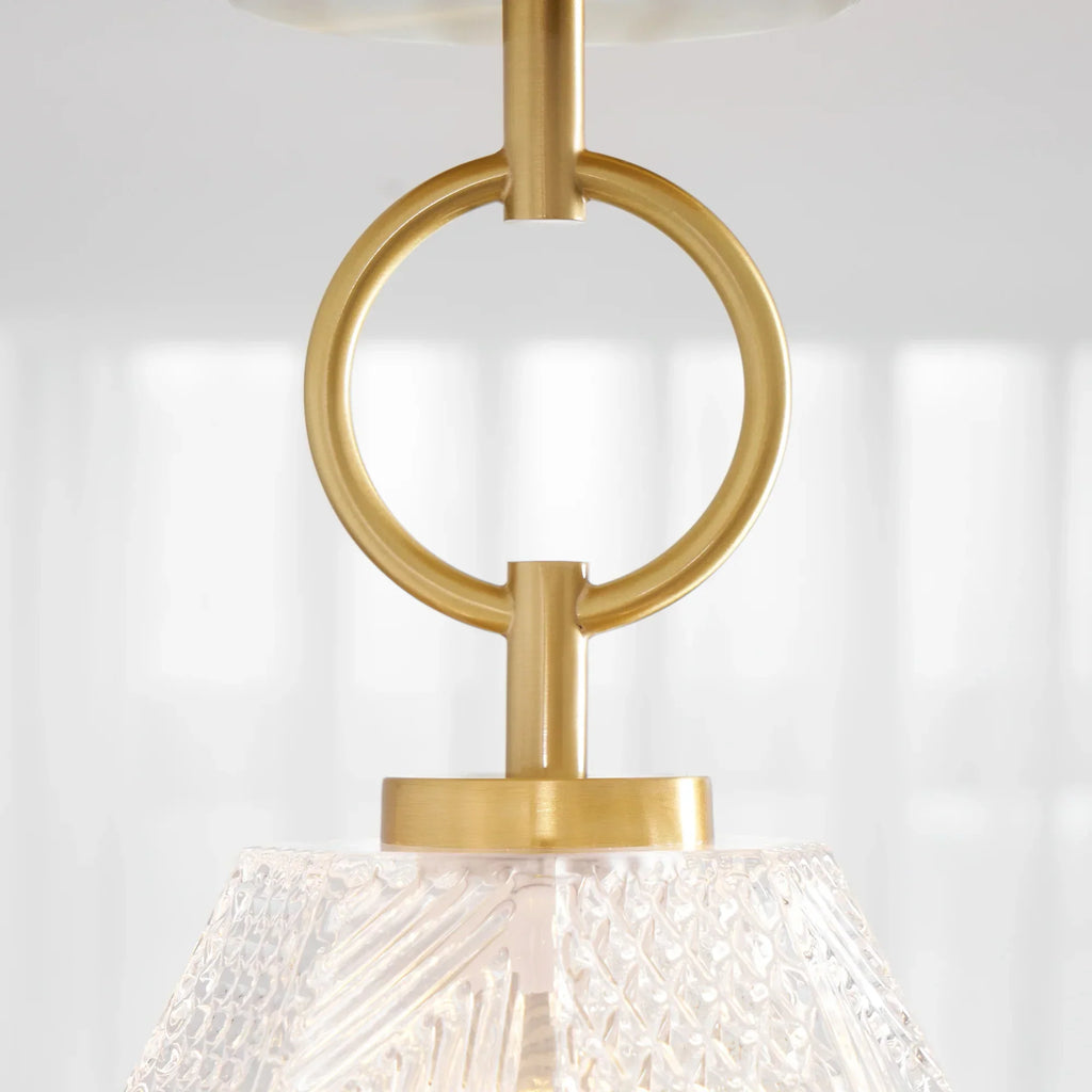 Art Deco Brass Glass Ceiling Light Fixture | Norvaxi