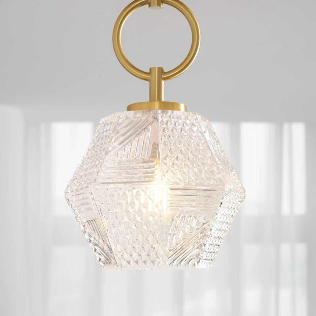 Art Deco Brass Glass Ceiling Light Fixture | Norvaxi