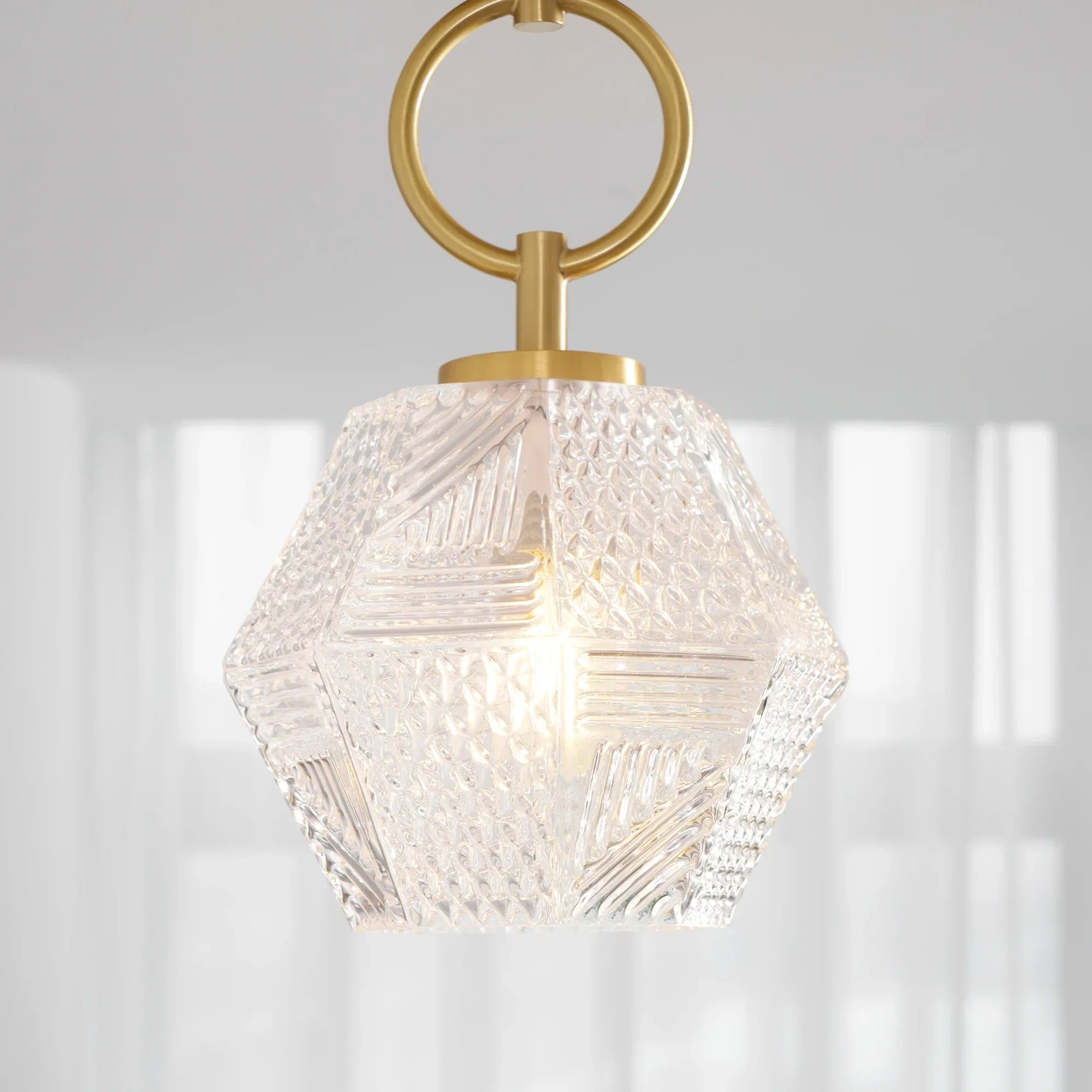 Art Deco Brass Glass Ceiling Light Fixture | Norvaxi