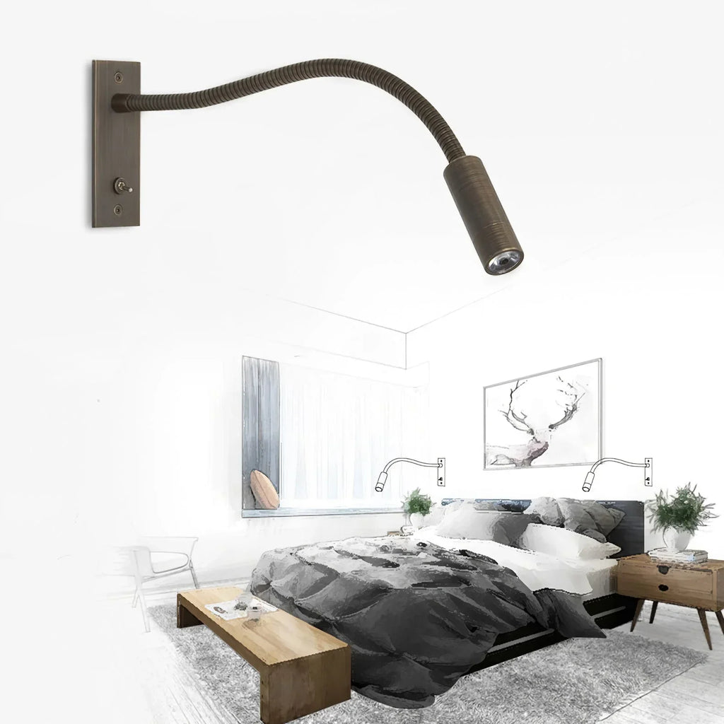 Art Deco Integrated LED Adjustable Bedroom Wall Light | Vilqor