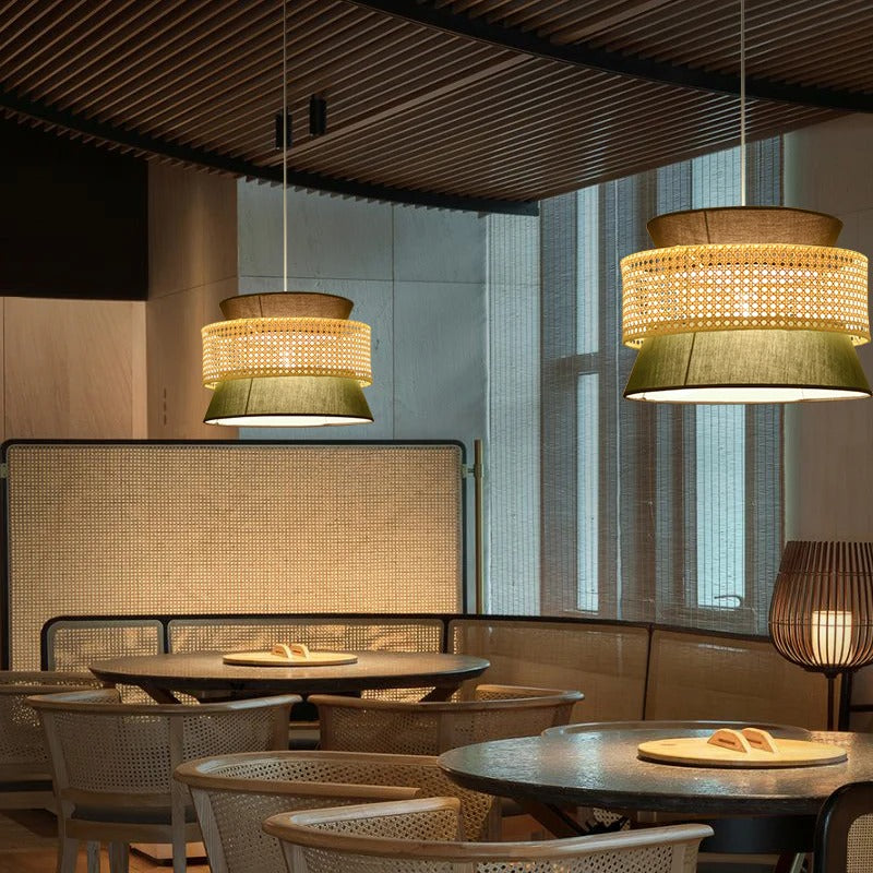 Bamboo Pendant Light Oriental Hanging Shade Design | Levunta