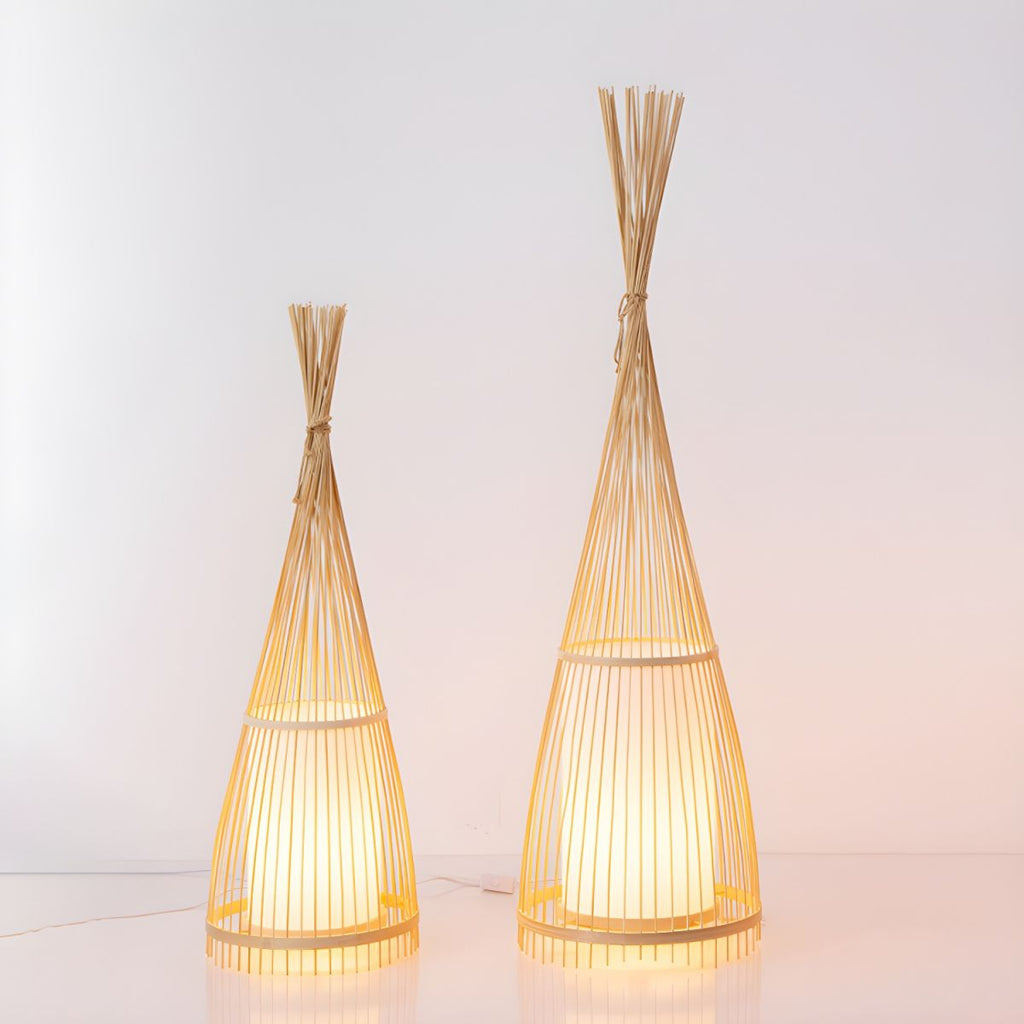 Bamboo Shade Standing Lamp for Indoor Ambient Lighting | Dovren