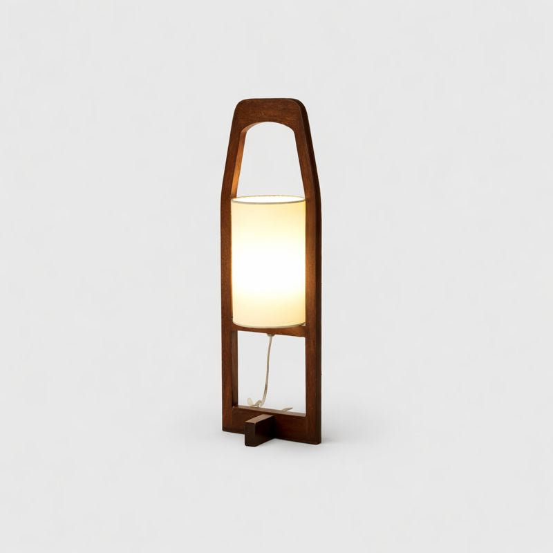 Bamboo Wood Floor Lamp with Fabric Shade Japan Style | Lumoriq