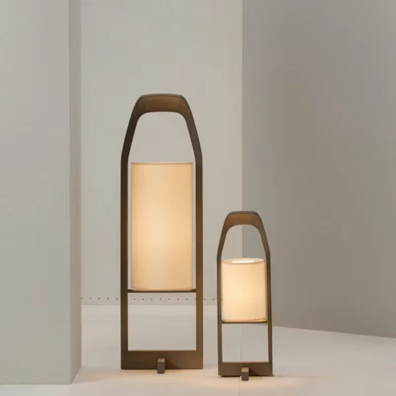 Bamboo Wood Floor Lamp with Fabric Shade Japan Style | Lumoriq