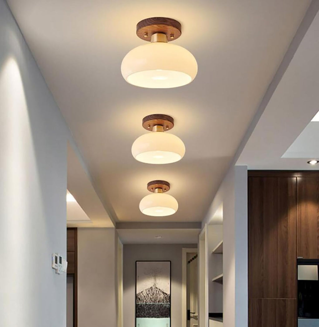 Bauhaus Cream Flush Ceiling Light | Modern LED Fixture