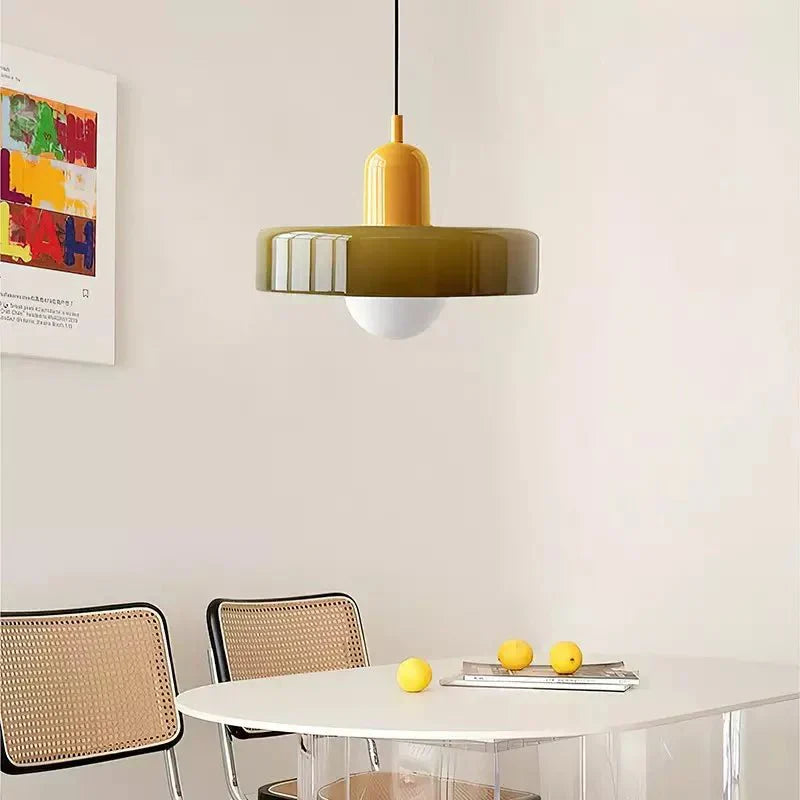 Bauhaus Style Coloured Glass Pendant Light | Luminor