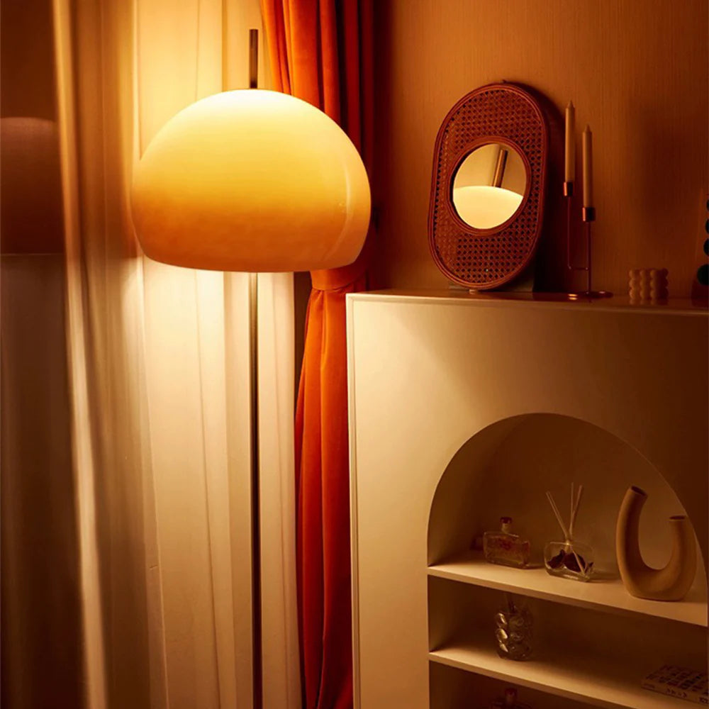 Bauhaus Style Glass Shade Floor Lamp for Living Spaces | Delrixo