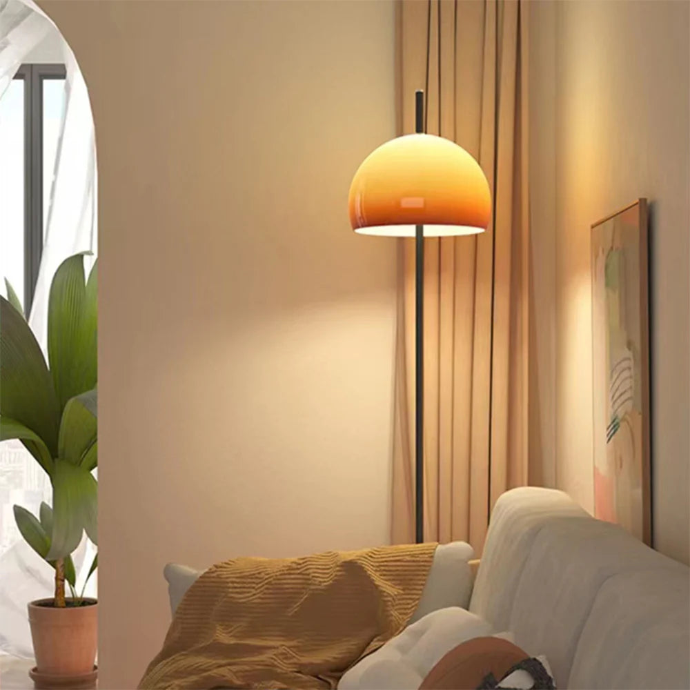 Bauhaus Style Glass Shade Floor Lamp for Living Spaces | Delrixo