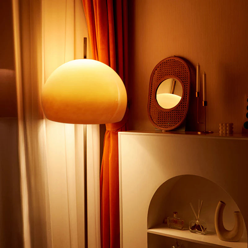 Bauhaus Style Glass Shade Floor Lamp for Living Spaces | Delrixo