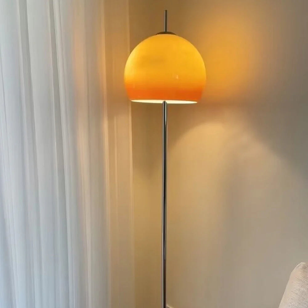 Bauhaus Style Glass Shade Floor Lamp for Living Spaces | Delrixo