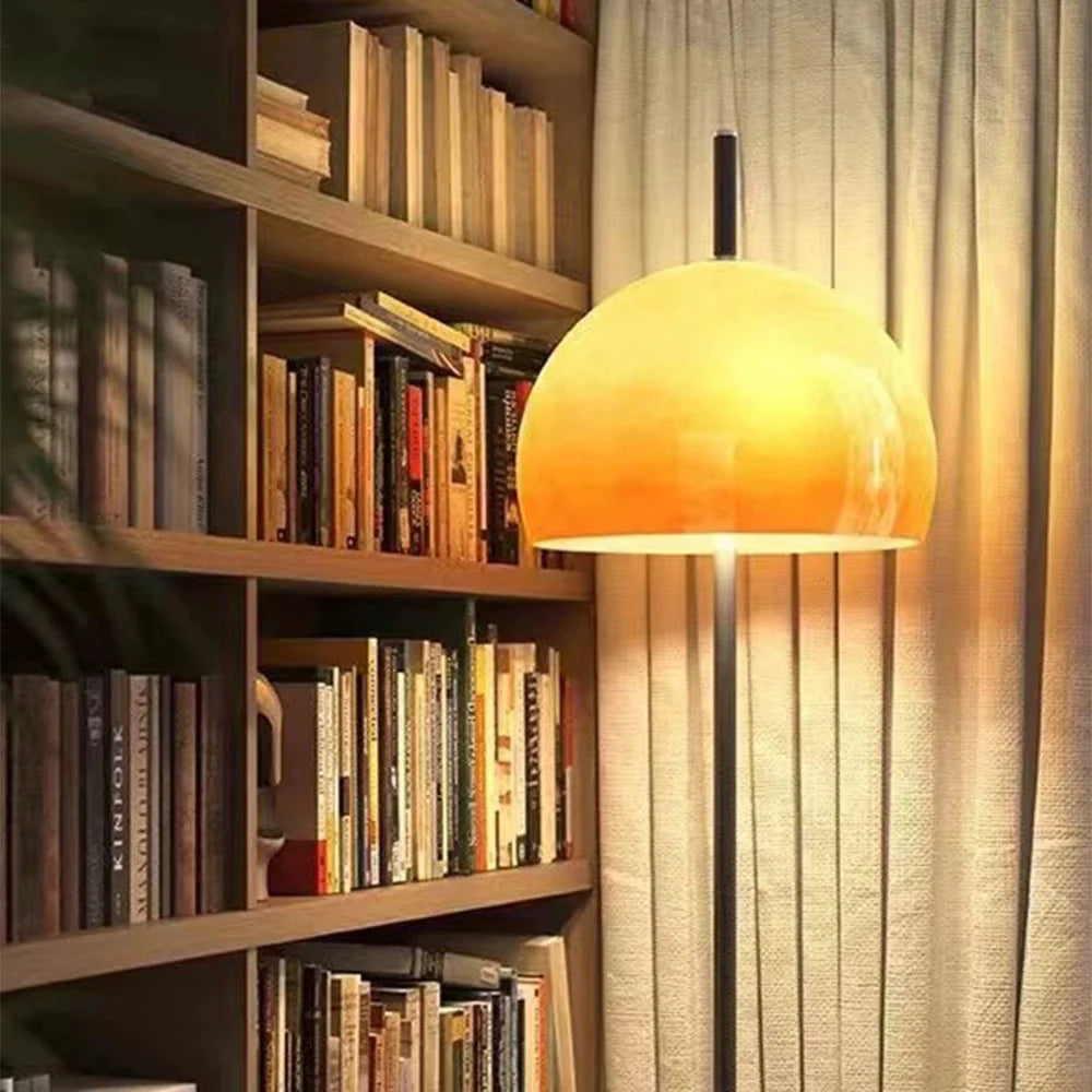 Bauhaus Style Glass Shade Floor Lamp for Living Spaces | Delrixo