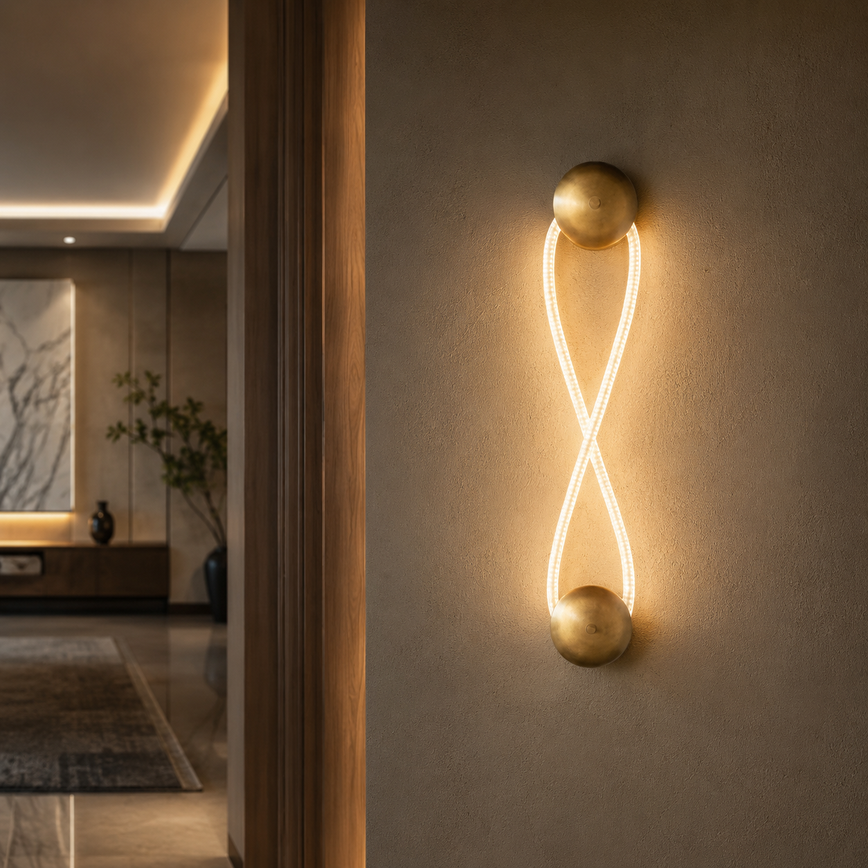 Braided Silicone Rope Wall Light for Modern Rooms | Raynora