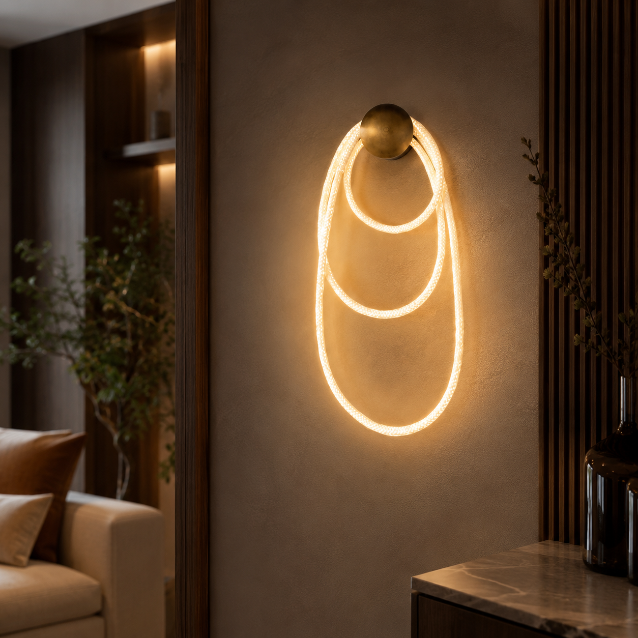 Braided Silicone Rope Wall Light for Modern Rooms | Raynora