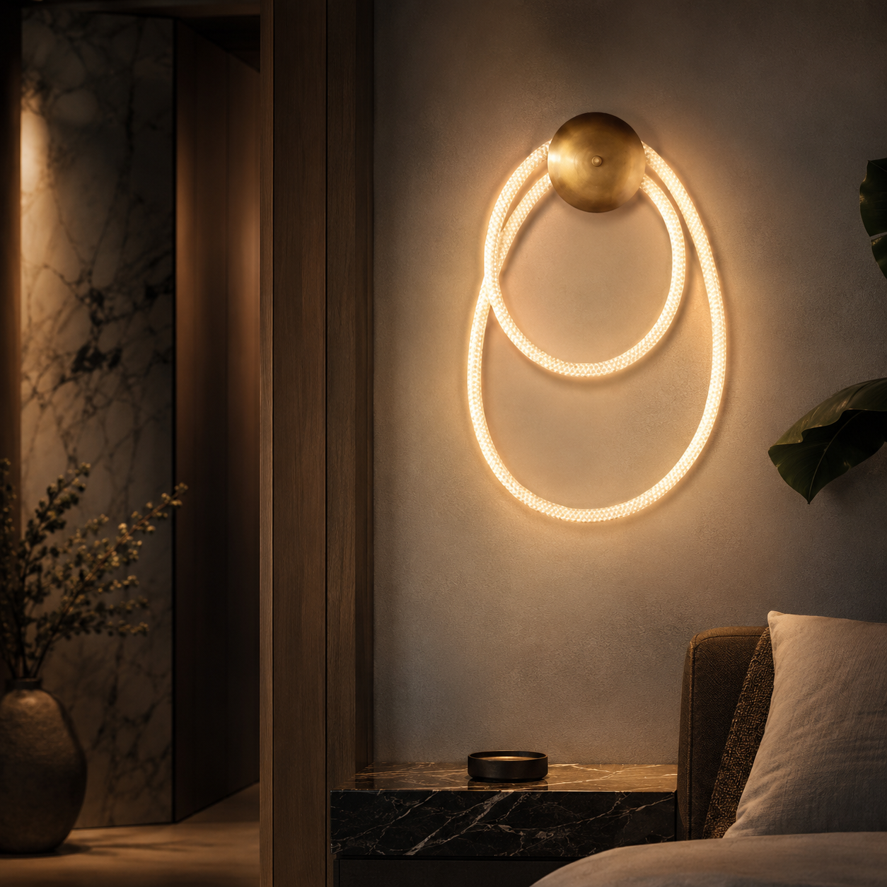 Braided Silicone Rope Wall Light for Modern Rooms | Raynora