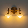 Brass Dome Wall Sconce with Opal Glass Shade Light | Cresia