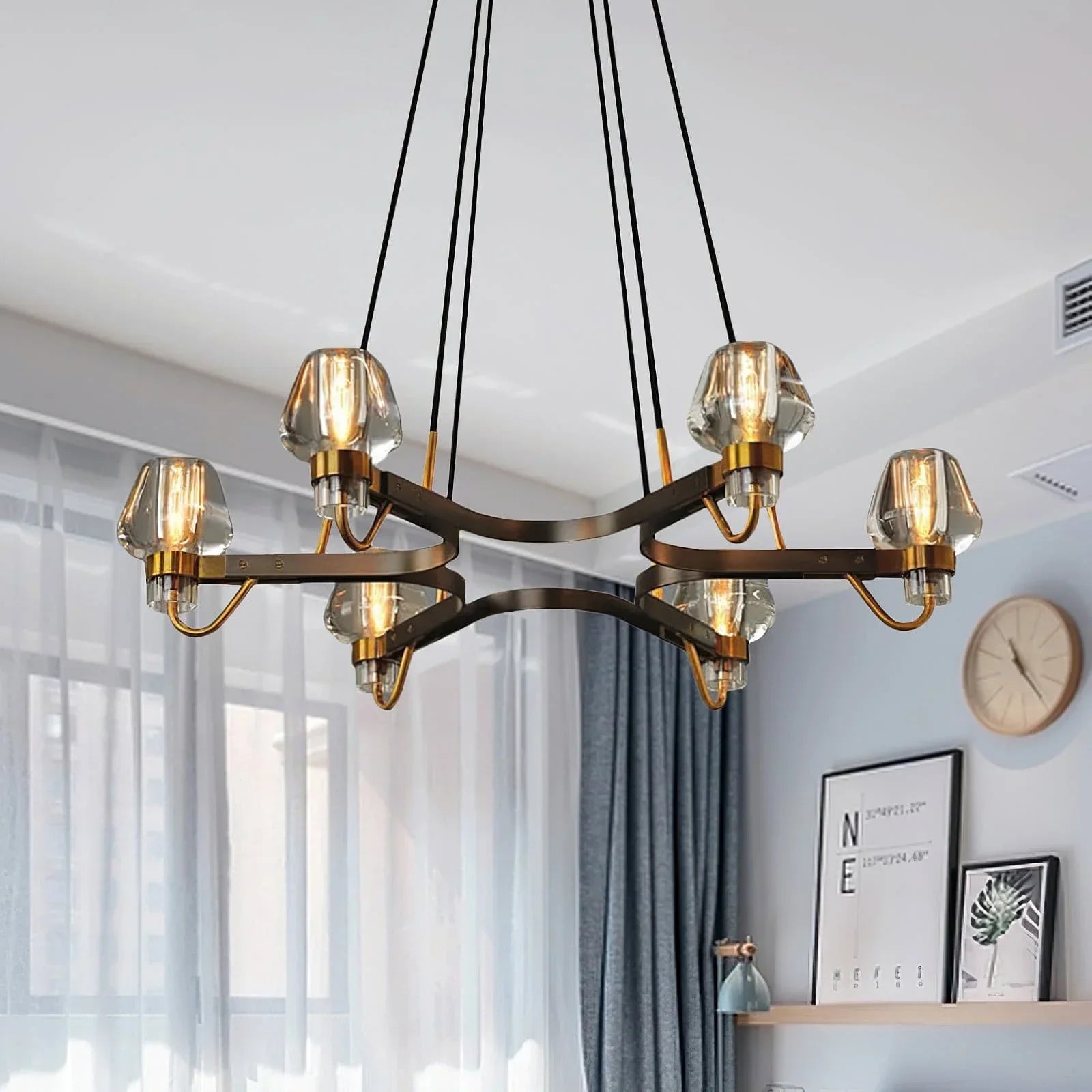 Brass Frame Chandelier for Contemporary Interiors | Lumiraq