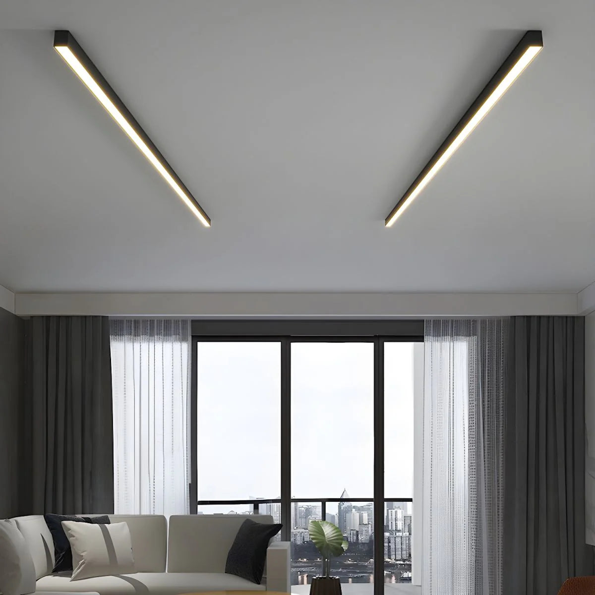 Ceiling LED Linear Light Minimalist Modern Style | Lumise