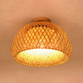 Ceiling Rattan Semi Flush Light in Oriental Style | Lunvex