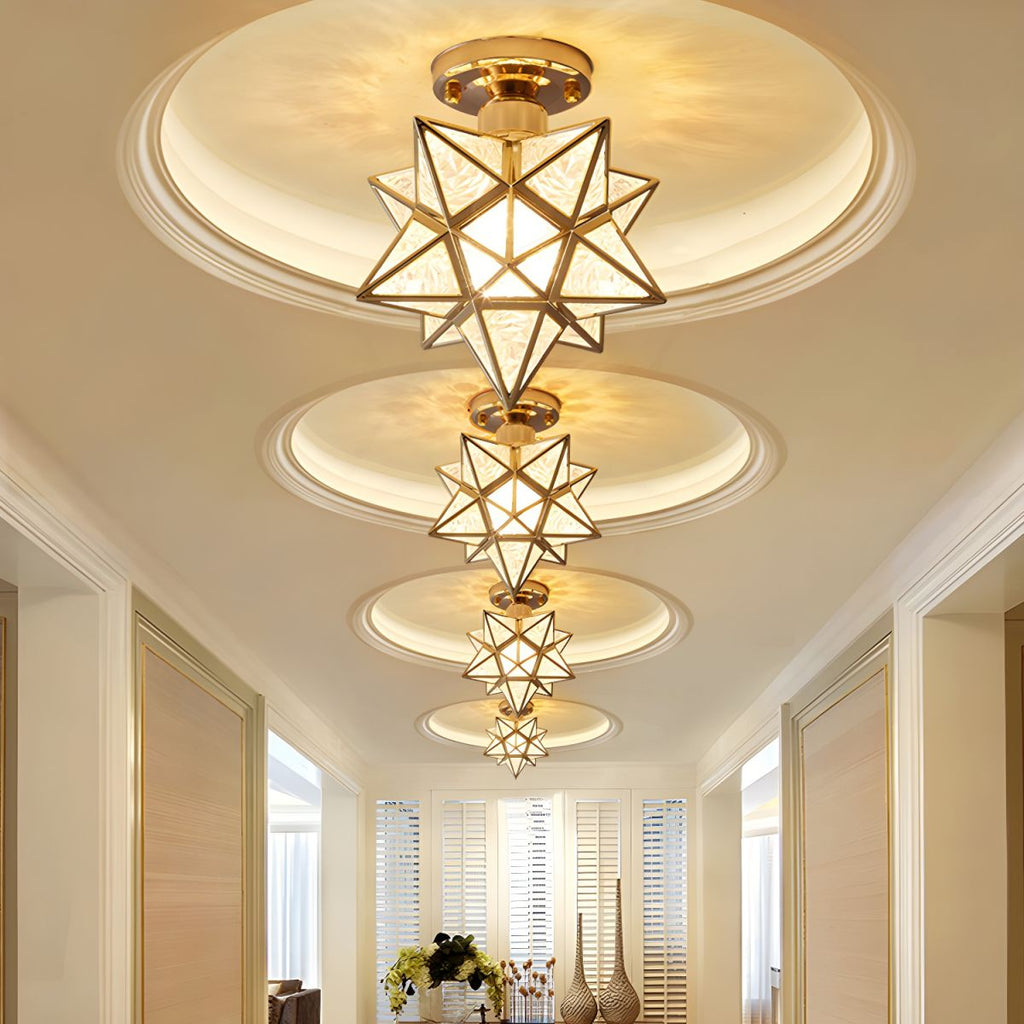 Ceiling Star Design Light Nordic Colonial Style | Lumoren