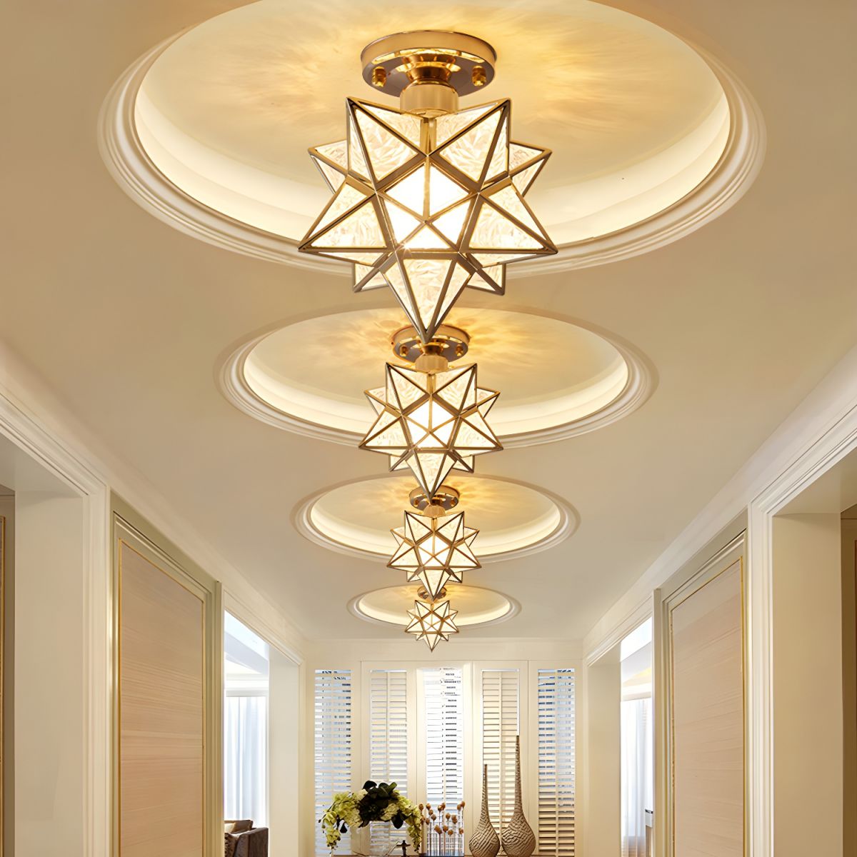 Ceiling Star Design Light Nordic Colonial Style | Lumoren