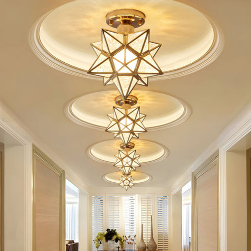 Ceiling Star Design Light Nordic Colonial Style | Lumoren