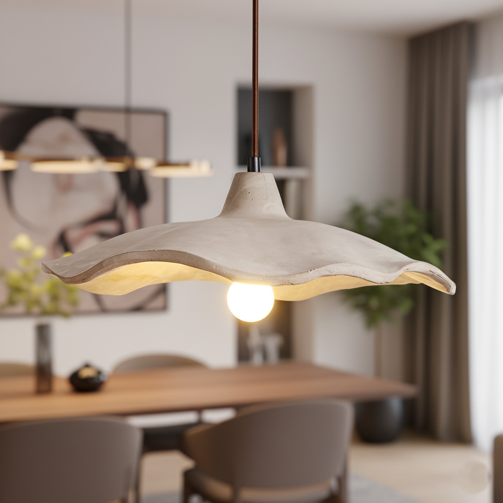 Cement Flower Pendant Light Nordic Minimalist Style | Lurveta