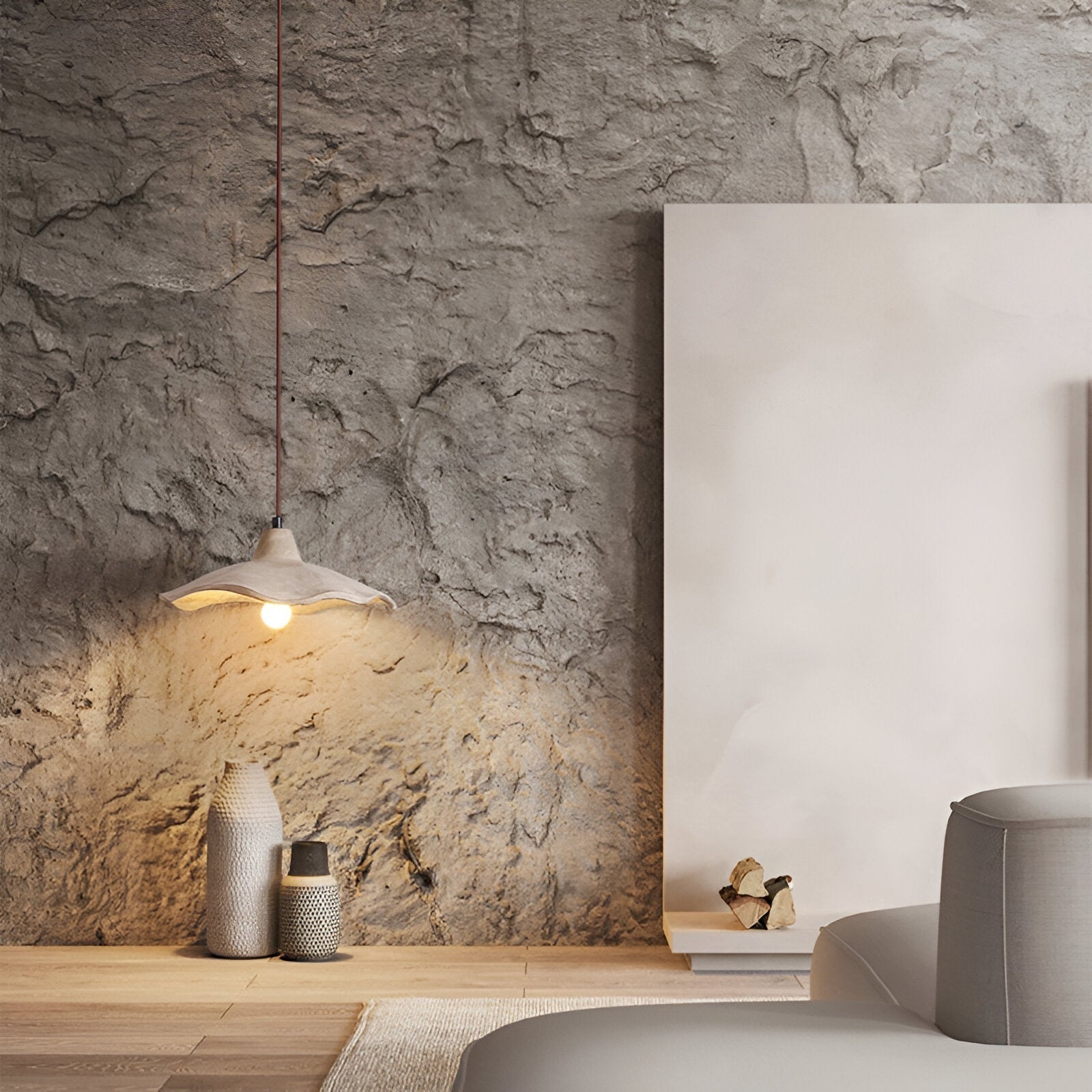 Cement Flower Pendant Light Nordic Minimalist Style | Lurveta
