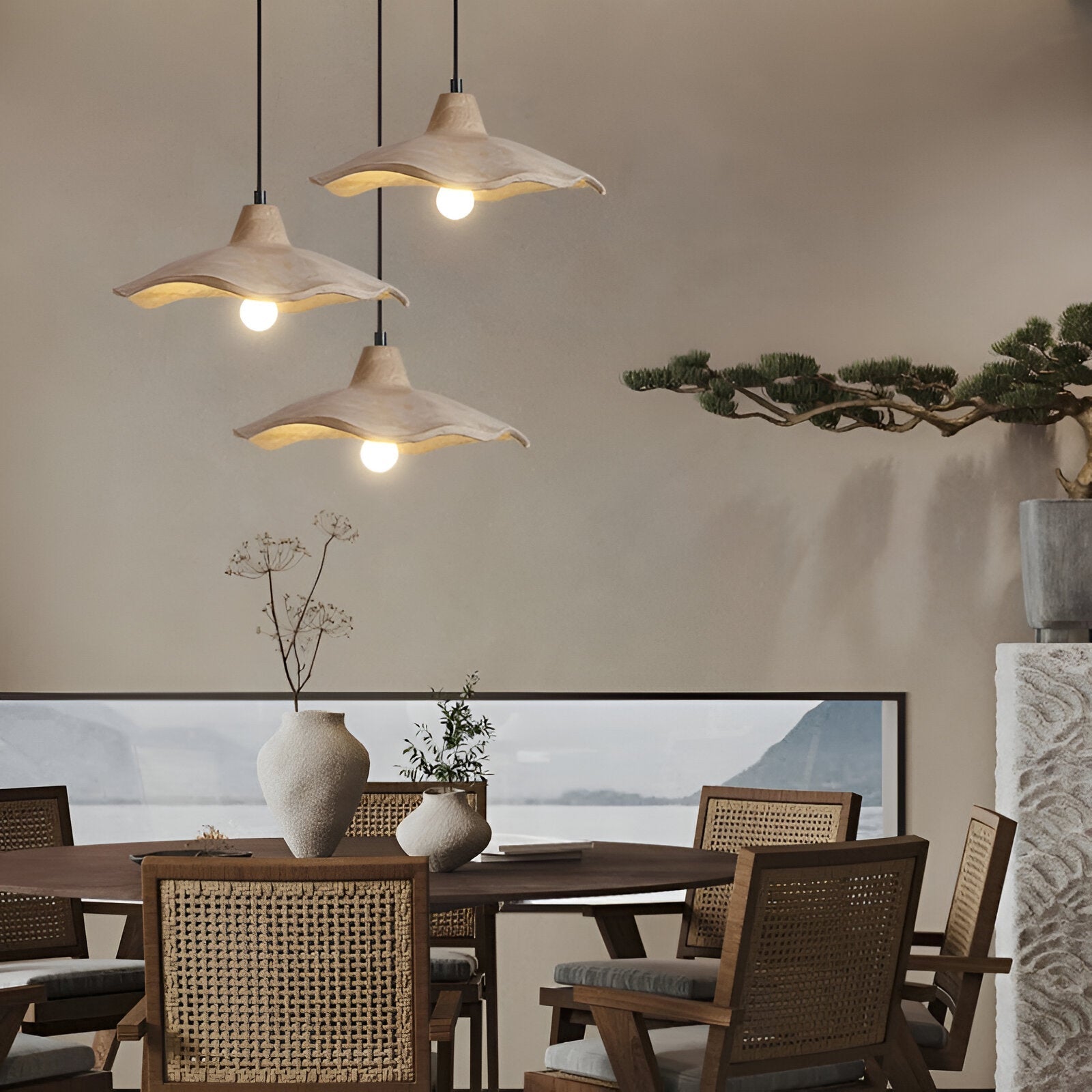 Cement Flower Pendant Light Nordic Minimalist Style | Lurveta