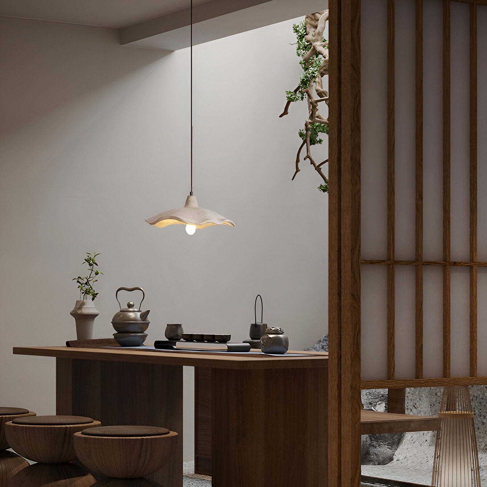 Cement Flower Pendant Light Nordic Minimalist Style | Lurveta