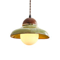 Ceramic Dome Pendant Light with Glass Diffuser | Solvera
