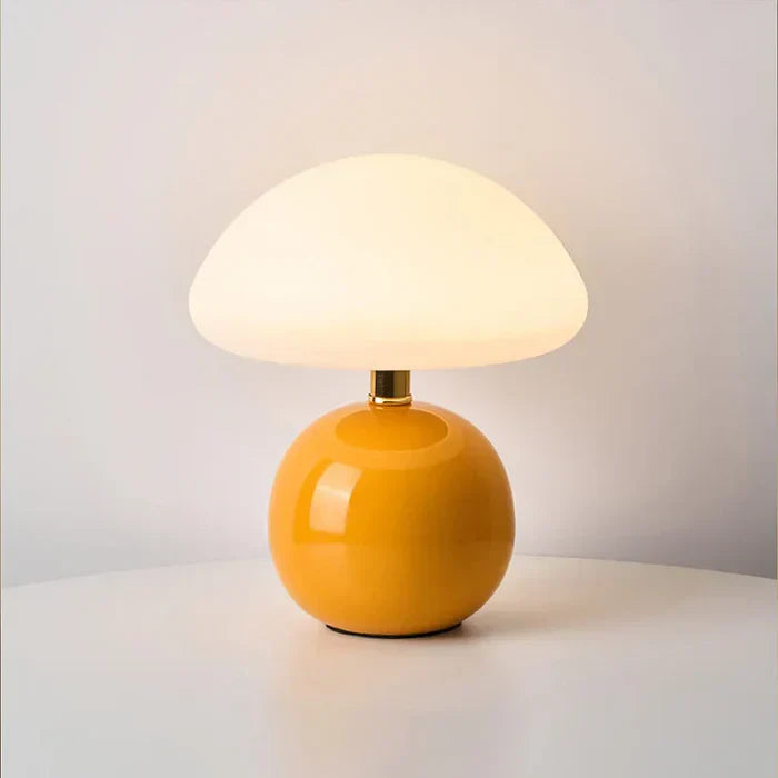 Ceramic Mushroom Style Table Lamp Modern Bauhaus | Novesa