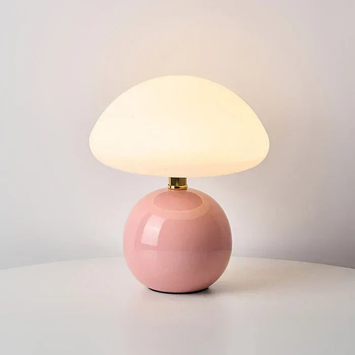 Ceramic Mushroom Style Table Lamp Modern Bauhaus | Novesa