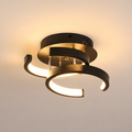 LED Moon Shape Ceiling Light Black or White Modern | Linara