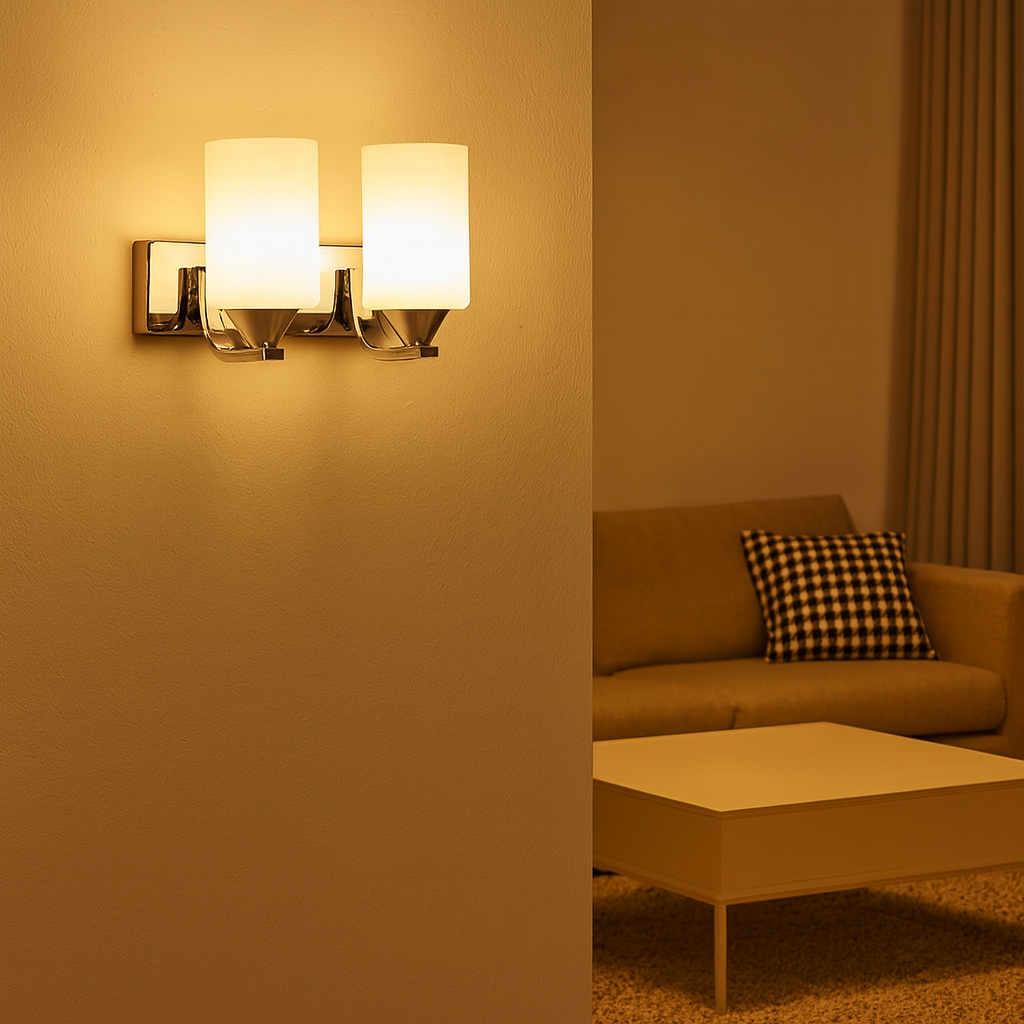 Chrome LED Wall Light for Modern Indoor Rooms | Lumessa