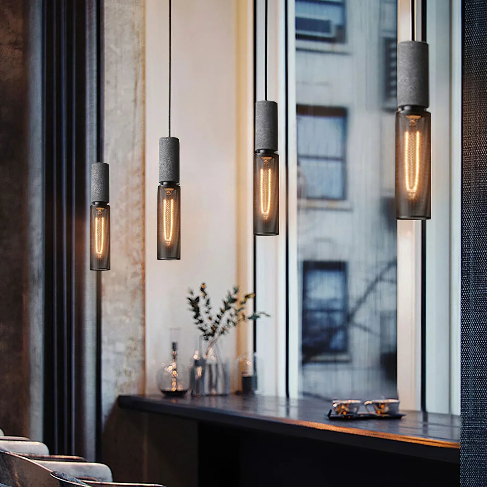 Concrete Cylinder Pendant Light in Urban Design | Valnora