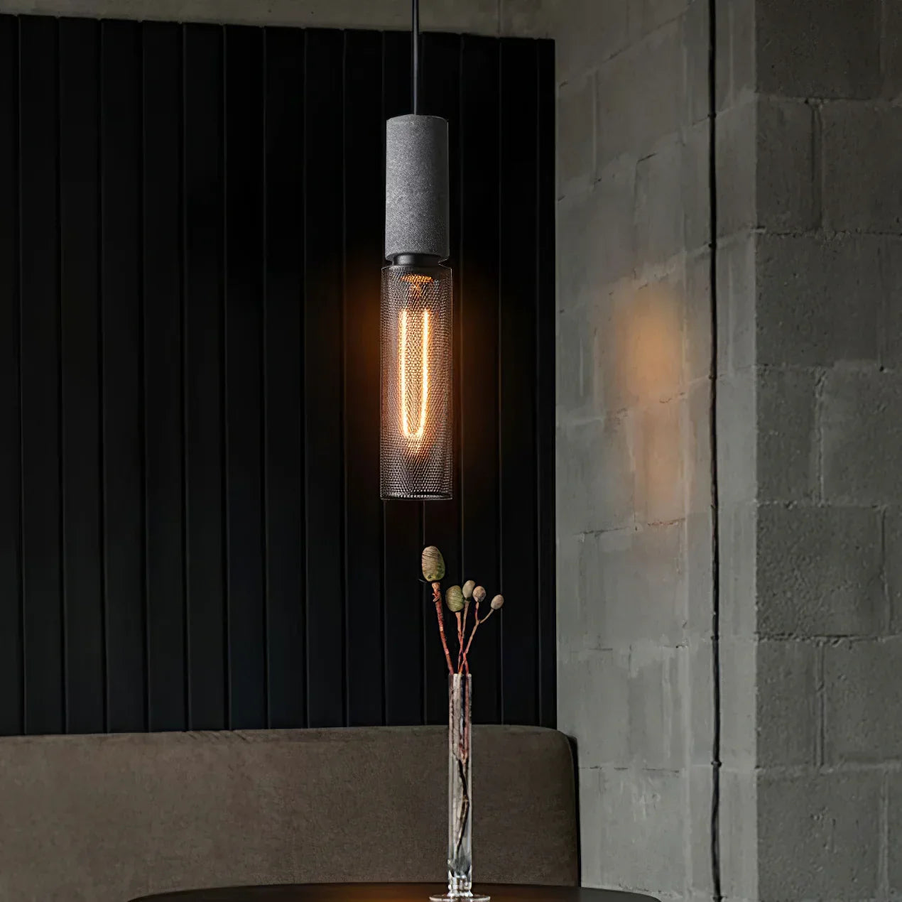 Concrete Cylinder Pendant Light in Urban Design | Valnora