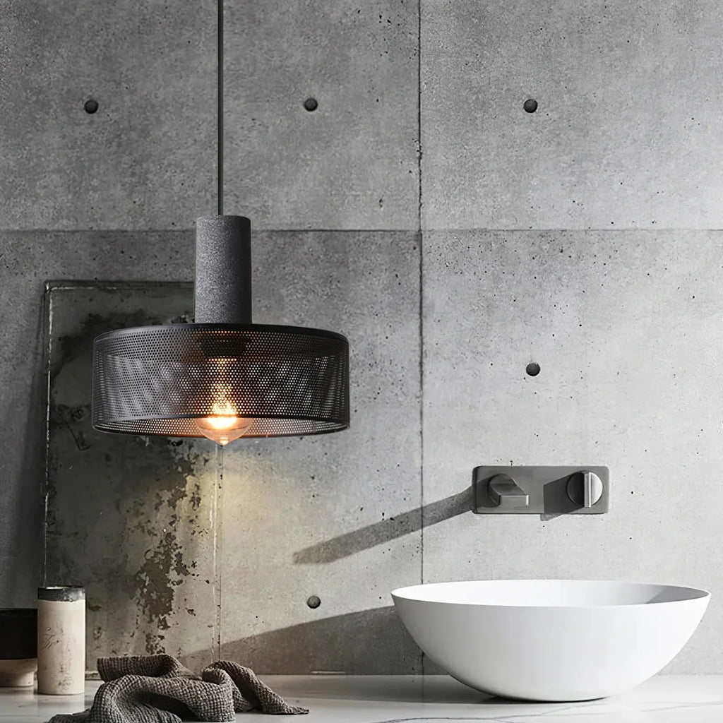 Concrete Cylinder Pendant Light in Urban Design | Valnora