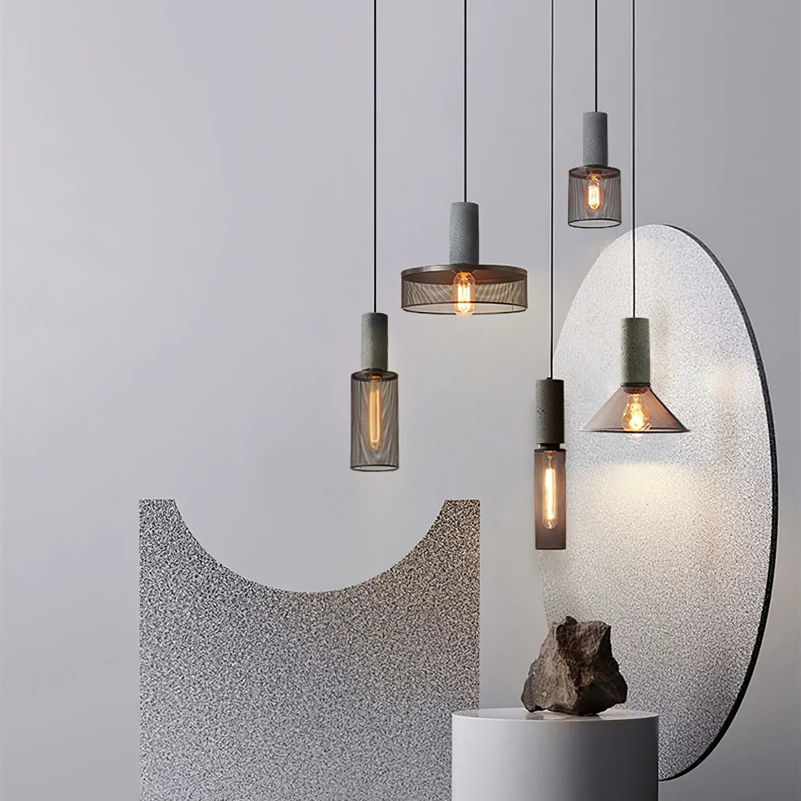 Concrete Cylinder Pendant Light in Urban Design | Valnora
