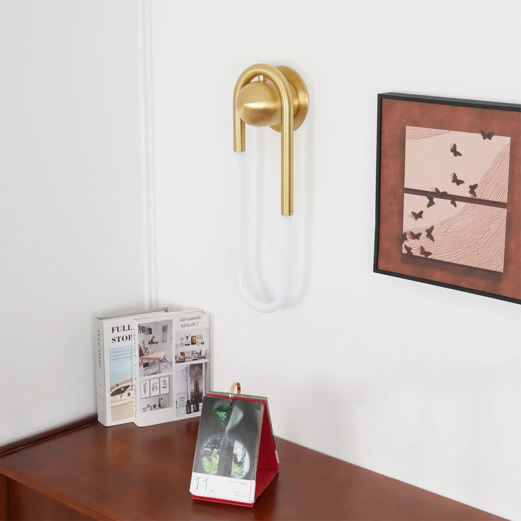Contemporary Brass Loop LED Wall Light for Interiors | Loopra