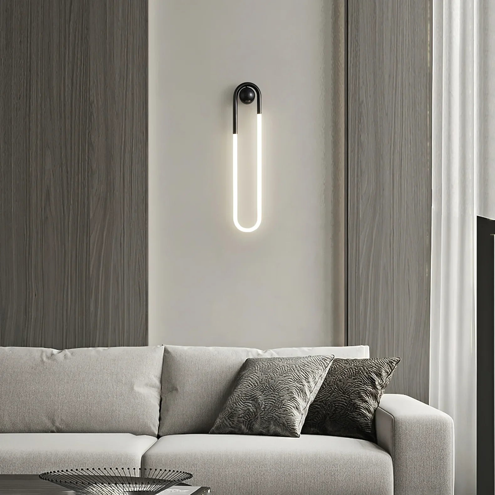 Contemporary Brass Loop LED Wall Light for Interiors | Loopra
