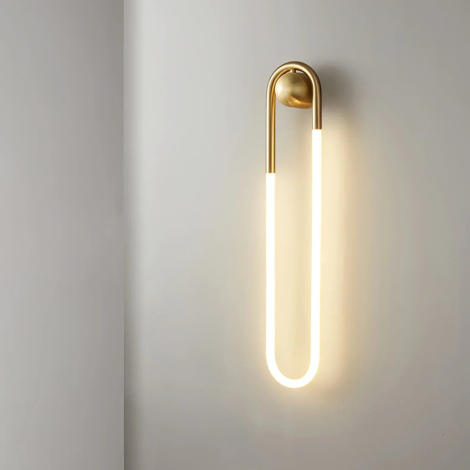 Contemporary Brass Loop LED Wall Light for Interiors | Loopra