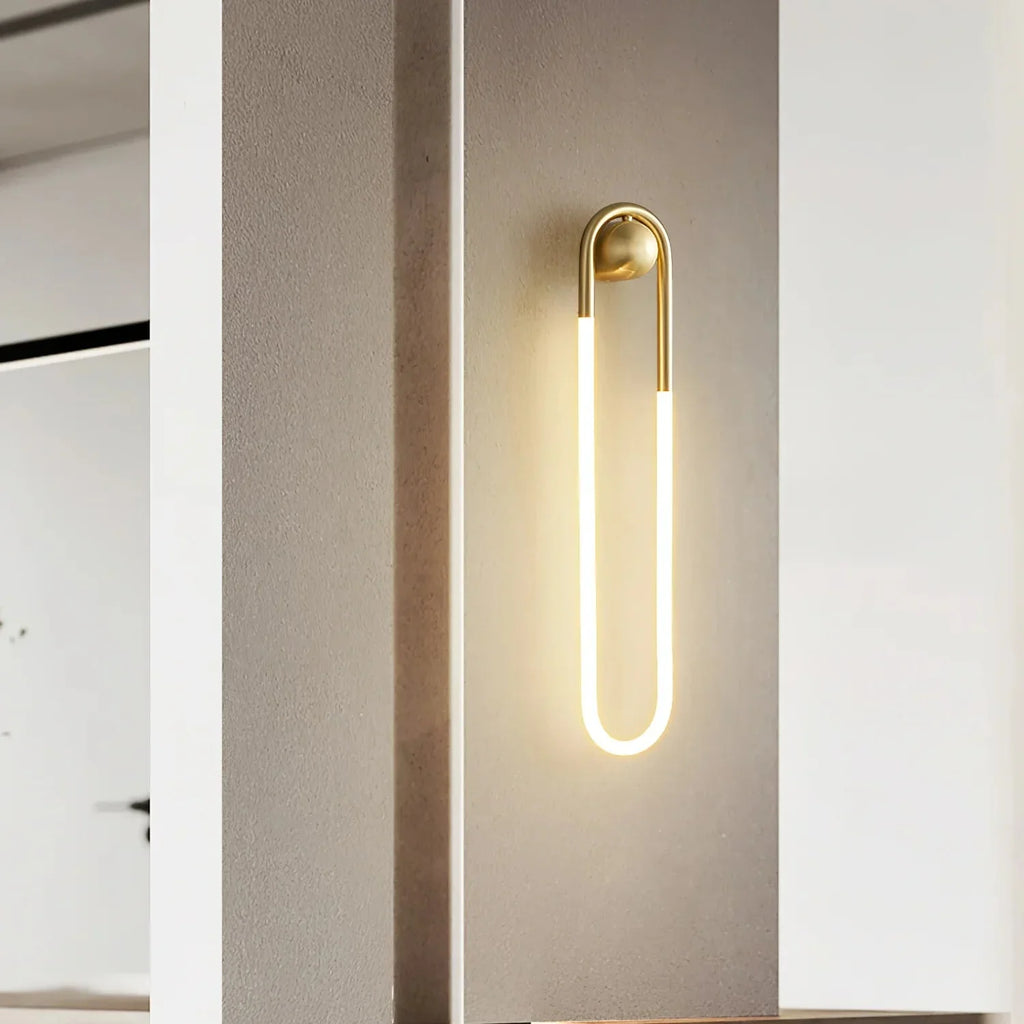 Contemporary Brass Loop LED Wall Light for Interiors | Loopra