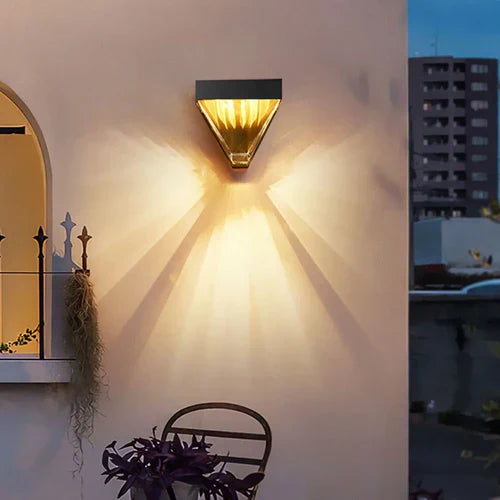 Crystal Diamond Outdoor Wall Light Metal Design | Torvico